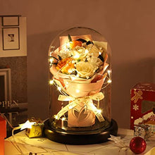 Load image into Gallery viewer, Beautiful Soap Rose Bouquet with LED in Glass Dome (Ships from USA)
