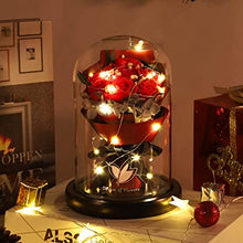 Load image into Gallery viewer, Beautiful Soap Rose Bouquet with LED in Glass Dome (Ships from USA)
