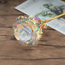 Load image into Gallery viewer, 24K Gold Foil Plated Galaxy and colorful Roses with Beautiful Stands