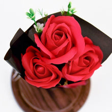 Load image into Gallery viewer, LED Light Soap Rose Flower Bouquet In Glass Dome - Galaxy Rose