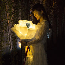 Load image into Gallery viewer, Luminous Silk Rose Transparent Balloon Bouquet