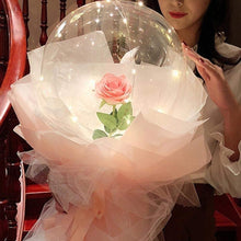 Load image into Gallery viewer, Luminous Silk Rose Transparent Balloon Bouquet
