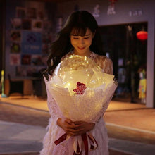 Load image into Gallery viewer, Luminous Silk Rose Transparent Balloon Bouquet