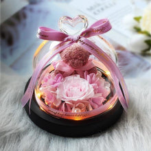 Load image into Gallery viewer, Mini Rose Bear In Glass Dome