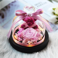 Load image into Gallery viewer, Mini Rose Bear In Glass Dome