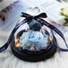 Load image into Gallery viewer, Mini Rose Bear In Glass Dome
