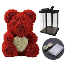 Load image into Gallery viewer, Bear Of Artificial Soap Roses