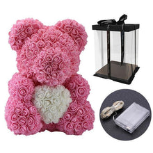 Load image into Gallery viewer, Bear Of Artificial Soap Roses