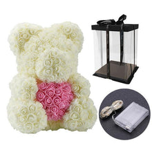 Load image into Gallery viewer, Bear Of Artificial Soap Roses