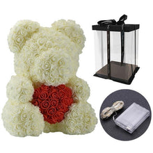 Load image into Gallery viewer, Bear Of Artificial Soap Roses