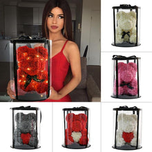 Load image into Gallery viewer, Artificial Rose Teddy Bear In Round Box