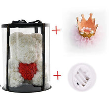 Load image into Gallery viewer, Artificial Rose Teddy Bear In Round Box