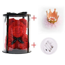 Load image into Gallery viewer, Artificial Rose Teddy Bear In Round Box