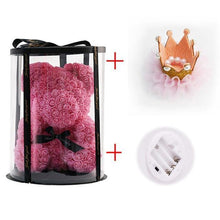Load image into Gallery viewer, Artificial Rose Teddy Bear In Round Box