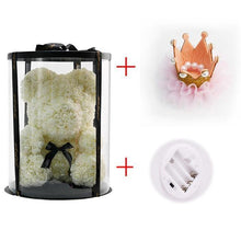 Load image into Gallery viewer, Artificial Rose Teddy Bear In Round Box