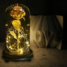 Load image into Gallery viewer, Beauty & The Beast Gold Foil Rose