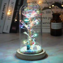 Load image into Gallery viewer, Beauty & The Beast LED Enchanted Galaxy Rose With Little Mannequins - Galaxy Rose