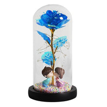 Load image into Gallery viewer, Beauty & The Beast LED Enchanted Galaxy Rose With Little Mannequins - Galaxy Rose