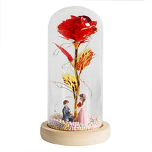 Load image into Gallery viewer, Beauty & The Beast LED Enchanted Galaxy Rose With Little Mannequins - Galaxy Rose