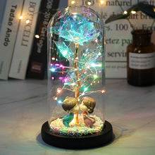 Load image into Gallery viewer, Beauty & The Beast LED Enchanted Galaxy Rose With Little Mannequins - Galaxy Rose
