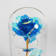 Load image into Gallery viewer, Beauty & The Beast LED Enchanted Galaxy Rose With Little Mannequins - Galaxy Rose