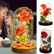 Load image into Gallery viewer, LED Enchanted Rose In Glass Dome