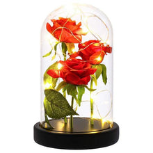 Load image into Gallery viewer, LED Enchanted Rose In Glass Dome