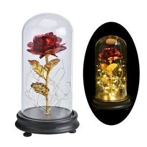 Gold Foil Flowers In Glass Dome