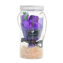 Load image into Gallery viewer, LED Soap Rose Flower Inside Plastic Bottles - Galaxy Rose