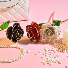 Load image into Gallery viewer, 24k Gold Dipped Rose Flowers with Stand