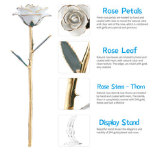 Load image into Gallery viewer, 24k Gold Dipped Rose Flowers with Stand (Ships From USA)