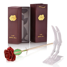 Load image into Gallery viewer, 24k Gold Dipped Rose Flowers with Stand (Ships From USA)