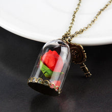Load image into Gallery viewer, Red Rose in Terrarium Pendant Glass
