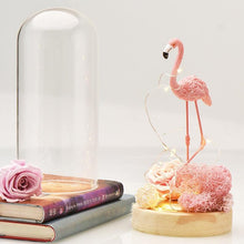 Load image into Gallery viewer, Lighted  Pink Flamingo Eternal Rose
