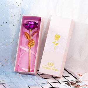 Creative 24K Gold Plated Foil Rose With Box - Galaxy Rose