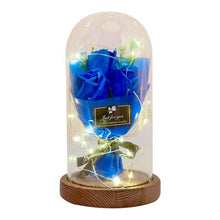 Load image into Gallery viewer, LED Light Soap Rose Flower Bouquet In Glass Dome - Galaxy Rose
