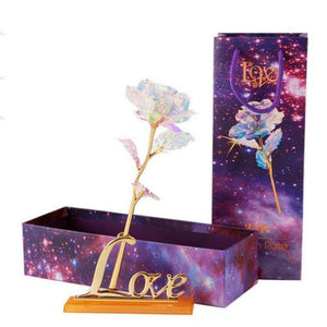 Gold Plated Foil Galaxy Artificial Rose Flower Bouquet Gift – Amazingforless