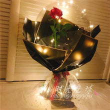 Load image into Gallery viewer, Luminous Silk Rose Transparent Balloon Bouquet

