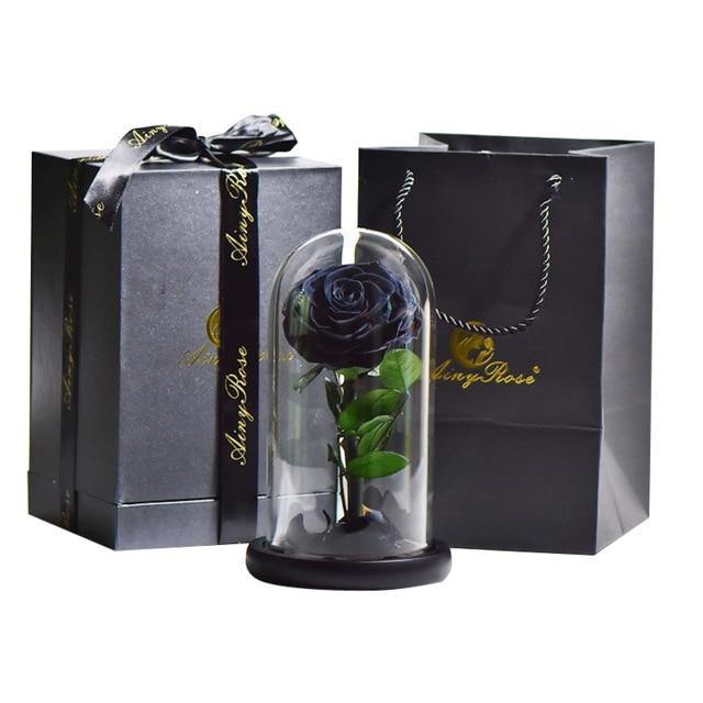 Head Rose In Glass Dome With Box