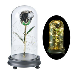 24K Gold Rose in Glass Dome