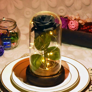 Eternal Silk Rose In Glass Dome