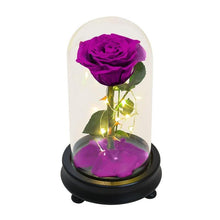 Load image into Gallery viewer, Beauty And The Beast LED Eternal Red Rose In Glass Dome - Galaxy Rose
