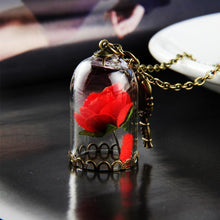 Load image into Gallery viewer, Red Rose in Terrarium Pendant Glass
