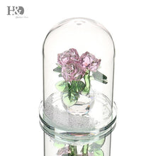 Load image into Gallery viewer, Crystal Enchanted Three Pink Roses

